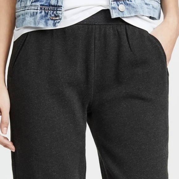 New ATM French Terry Pull-On Slim Fit Cropped Charcoal Jogger Sweatpants Medium - Picture 5 of 14